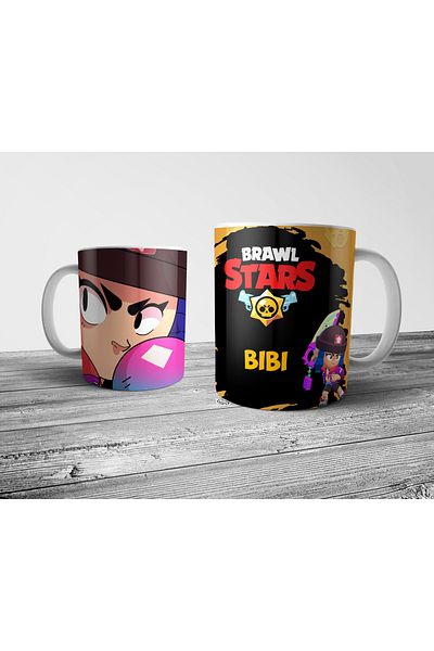 Pixxa كوب Brawl Stars Hero Bibi موديل 4 ومجموعة مجسمات من العملات الذهبية