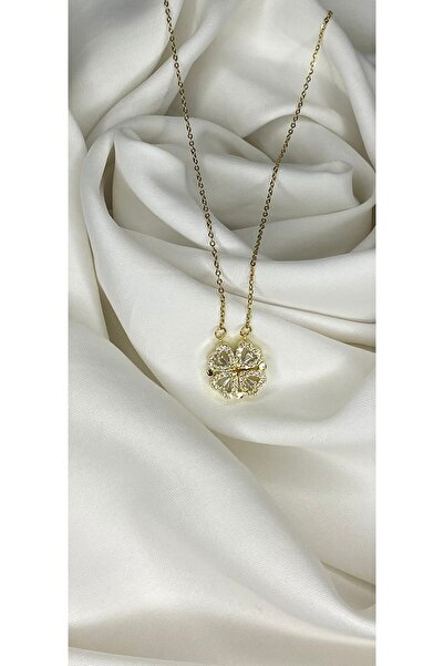 nss sky rock قلادة فولاذية - أربع قلوب ومغناطيس مع استخدامات عديدة، لون ذهبي ...