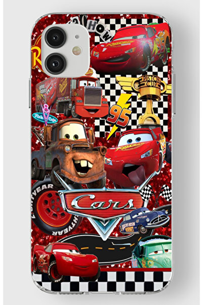 moonset Iphone 11 Uyumlu Arabalar Kolaj Tasarımlı Baskılı Şeffaf Telefon Kılıfı
