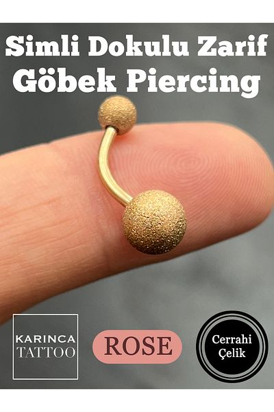 Karınca Piercing Elite Rose Glitter Belly Piercing
