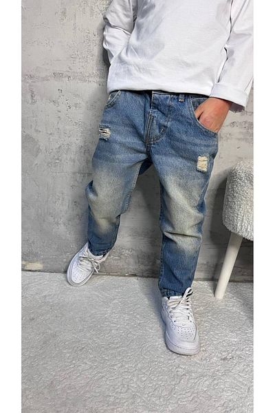 morpembej kadın erkek çocuk Adjustable ̇Li ̇R Waist Rubber ̇Kli ̇ Yirtik Jeans