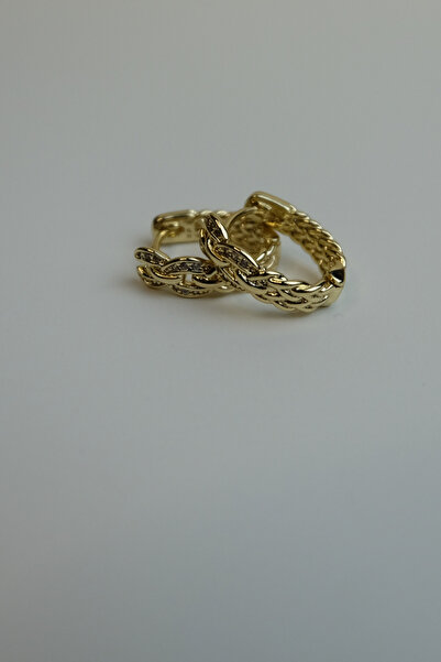 ayışığı Xuping Gold Taşlı Desenli Küpe