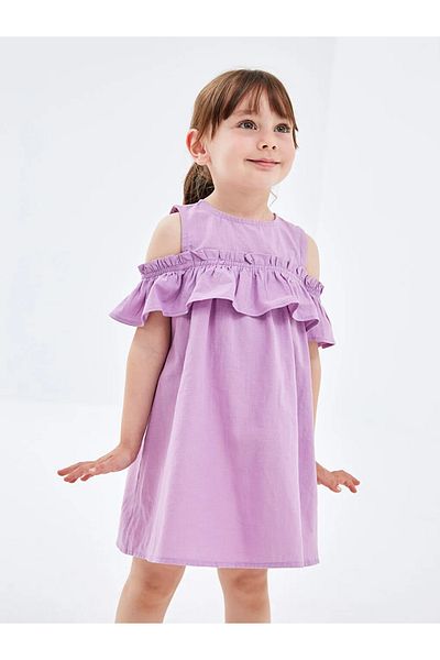 LC Waikiki Lcw Kids Lilac Crew Neck Baby Girl Dress