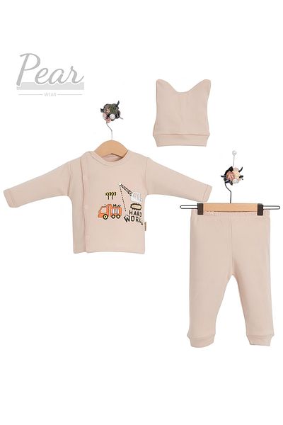 Pear Wear 3-Piece Hospital Outlet 100% Cotton Organic Baby Set