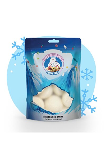 Crunchy Catchy Snacks مارشميلو مجفف بالتجميد، كرات جوز الهند، حجم كبير، 130 غرام
