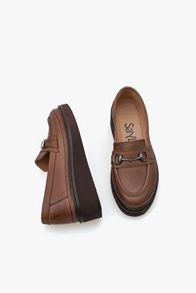 SAYL Шкіряні лофери з підкладкою на підборах з пряжкою для жінок на щодень