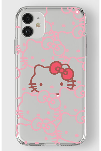 moonset Iphone 11 Uyumlu Hello Kitty Tasarımlı Baskılı Şeffaf Telefon Kılıfı