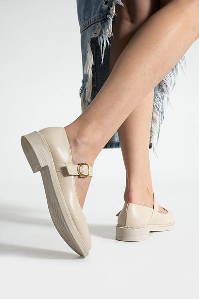 HVZ Exclusive Beige Skin Women's Daily Comfortable Ergonomic Mary Jane Shoes