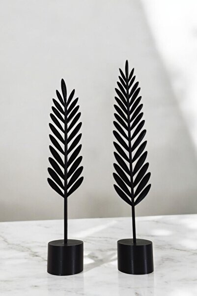 Genel Markalar Dekoratif Modern Siyah Tüy Yaprak Takımı Ev Dekorasyonu Için Şık Ikili Aksesuar
