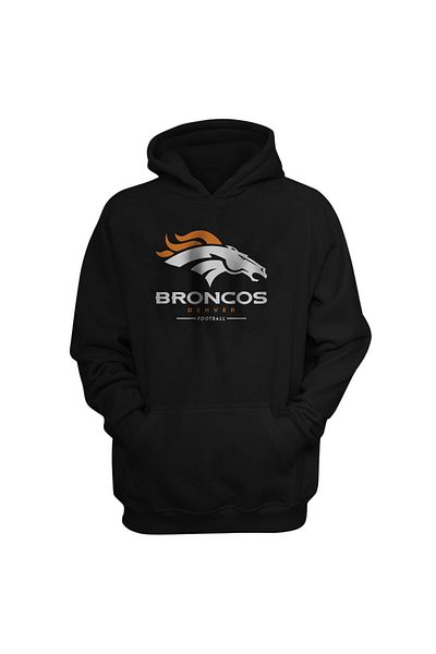usateamfans Ανδρικό φούτερ με κουκούλα Denver Broncos σε μαύρο χρώμα