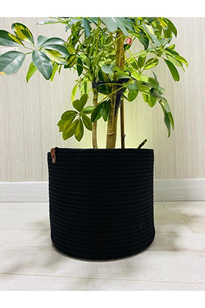 HLM TEKSTİL Hasır Saksılık Yuvarlak çok amaçlı Sepet Saksılık çap 23 boy 20