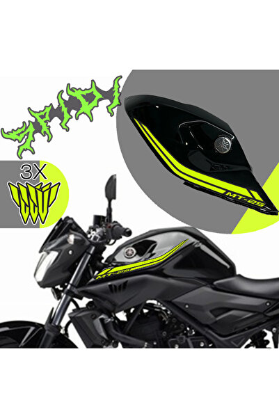 Yamaha MT-25 Neon Yeşil Depo Şerit Sağ Sol 2015-2018