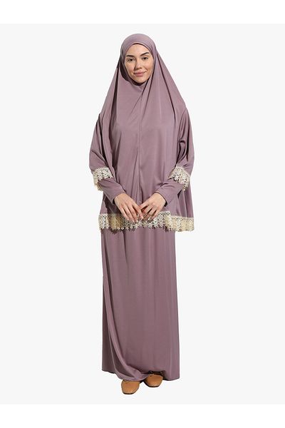 DAKKA KADİMA Lace Prayer Dress Jersey, Rose and Red
