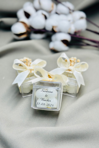 SkyFavors Hediyelik Mumlar Çiçekli Buble Hediyelik Mum, Nikah Şekeri, Doğum, ...