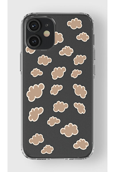 moonset Iphone 12 Mini Uyumlu Bulutlar Tasarımlı Baskılı Şeffaf Telefon Kılıfı