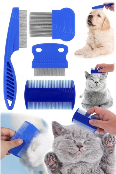 Munico Kediler ve köpekler için pire 4 adet bit tarağı köpekler kediler için pire ve bitlere karşı etkili