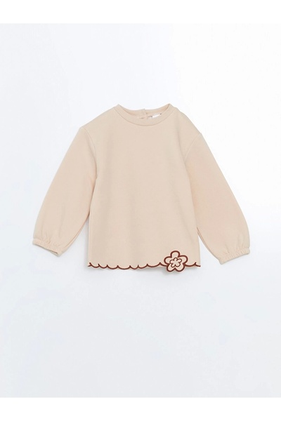 LC Waikiki Lcw Kids Beige Floral Girls' Sweatshirt and Leggings 2-Piece