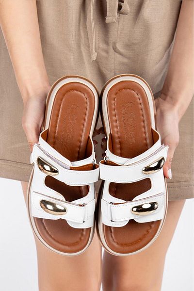 Roza 321 -Elegant Buckle Detailed Orthopedic Slippers