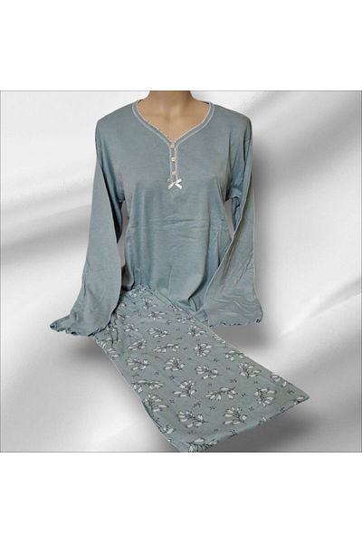 Miss Melina Plus Size Cotton Long Sleeve Women's Pajamas Set Seasonal