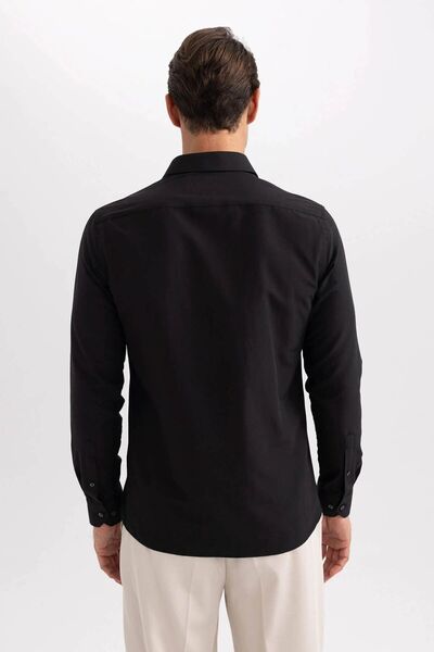 DeFacto Men's Slim Fit Polo Neck Poplin Shirt