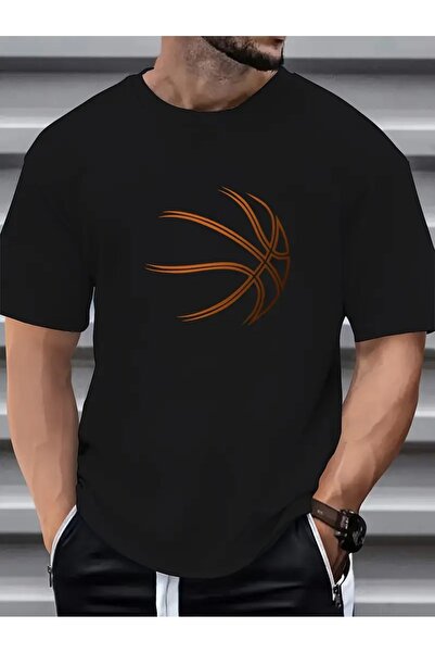 WOODROFFE Muška košarkaška lopta sa štampanjem T-shirt Nova sezona Oversize k...