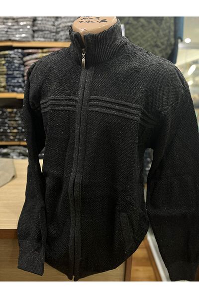 TCR Men's Knitwear Zippered Pocket Patterned Cardigan