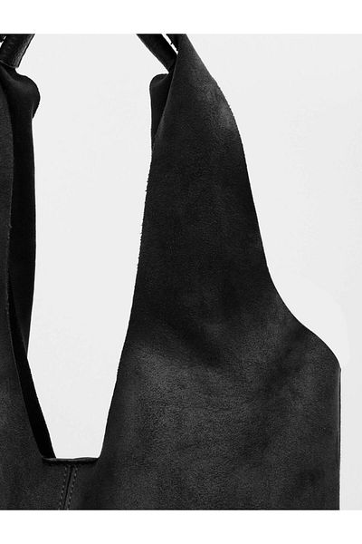 Jimmy Key Black Zipper Detailed Leather Hand and Shoulder Bag