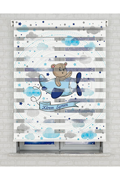 Bright Cover Ayıcık ve Uçak Vektör Baskılı Zebra Perde - Gece Gündüz - Bebek ...