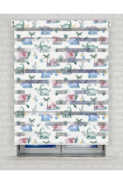 Bright Cover Πολύχρωμη κουρτίνα με στάμπα δεινοσαύρων - Ημέρα και Νύχτα - Κου...