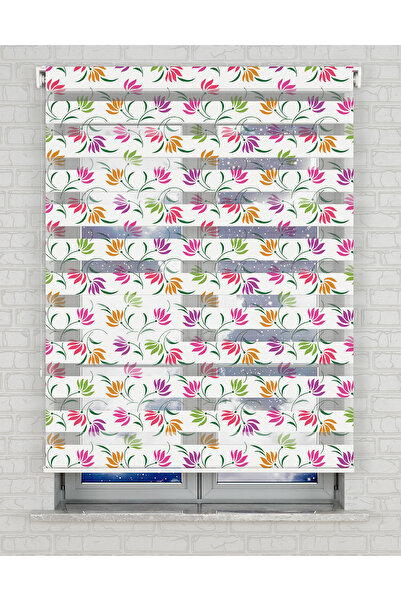 AD Home Κουρτίνα Ζέβρα με σχέδιο λουλουδιών - Κατάλληλη για χρήση μέρα και νύ...