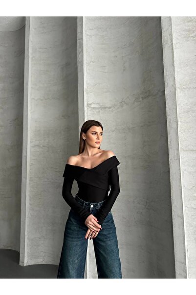 VOLT CLOTHİNG Women's Madonna Collar Long Sleeve Blouse