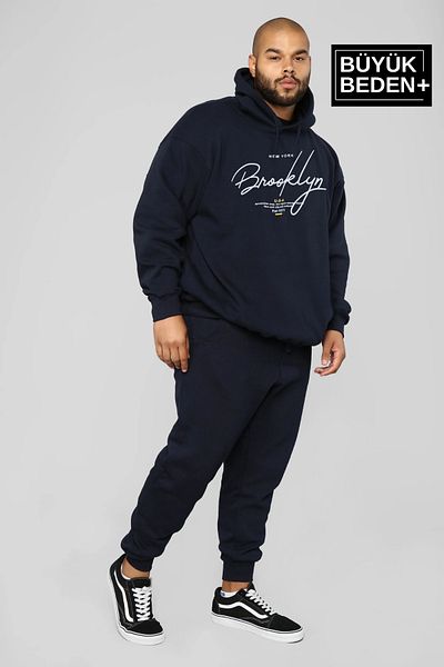 Superlife Ανδρικό χειρόγραφο Brooklyn Printed Superlife Λεπτό μπλουζάκι με κουκούλα Spr25bsw58