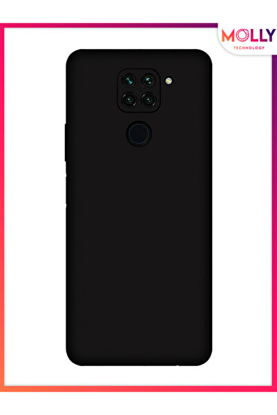 Molly Xiaomi Redmi NOTE 9 İçin Siyah Liquid İçi Kadife Silikon Kılıf