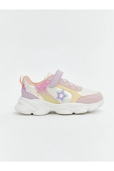 LC Waikiki Lcw Steps Mixed Color Blocks Lace-Up and Velcro Girls' Sneakers