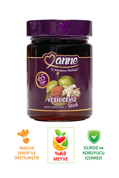 Anne Yeşil Ceviz Reçeli 400g (PANCAR ŞEKERİ ILE ÜRETİLMİŞTİR - GLİKOZ, KORUYU...
