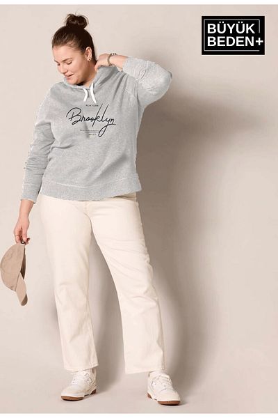Superlife Superlife Γυναικεία Μπλούζα με στάμπα Brooklyn Plus Size Slim Fit Spr25bswk58