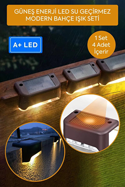 YclShop 4lü Set Güneş Enerjili Led Su Geçirmez Modern Solar Panel Işık Seti