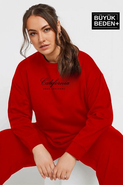 Superlife Süperlife, pentru femei, scris de mână, imprimat California, de mărime mare, subțire, cu gât crew, Spr25bswk63