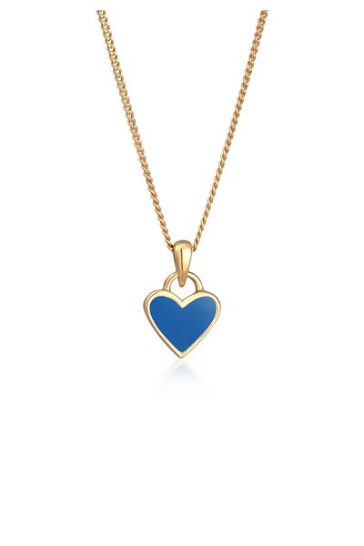 ELLI Halskette Herz Anhänger Emaille Liebe 925 Silver Vergoldet
