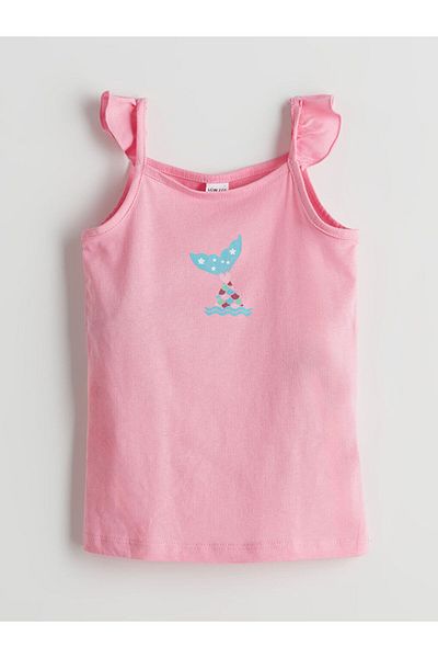 LC Waikiki New Season Printed Baby Girl Undershirt and Shorts Set of 2 - S5Lj13Z1