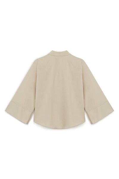 praye Stone Colored Wide Sleeve Basic Shirt
