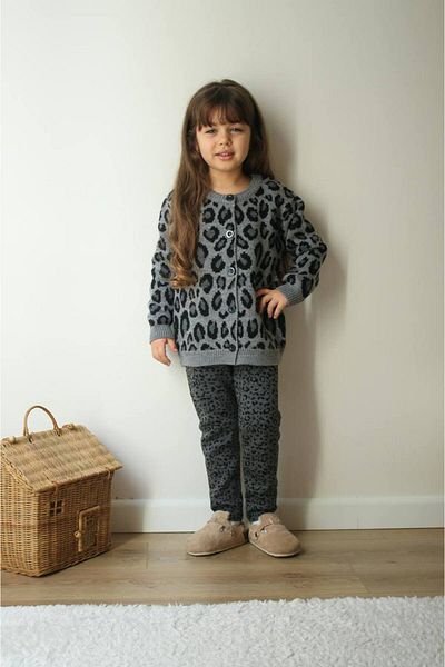 MİO Set de colanți de tricotaje leopard pentru fete