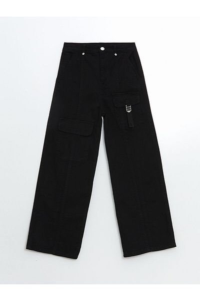 LC Waikiki Lcw Kids Girls Cargo Pants with Adjustable Elastic Waist