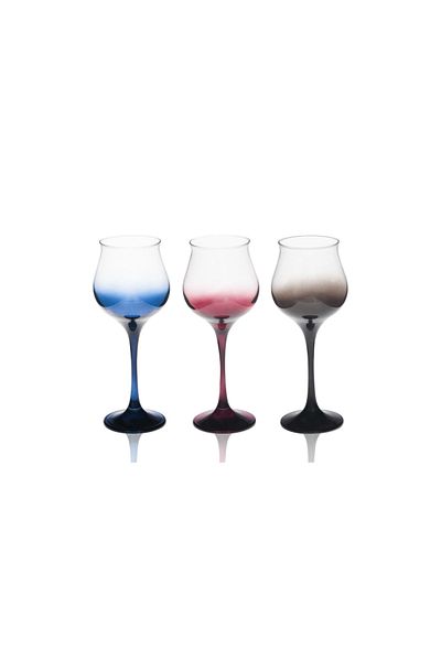 SepetBudur Footed Amber Blue Red Cup Royaleks-Sgm08388