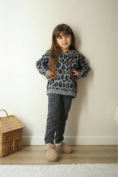 MİO Set de colanți de tricotaje leopard pentru fete