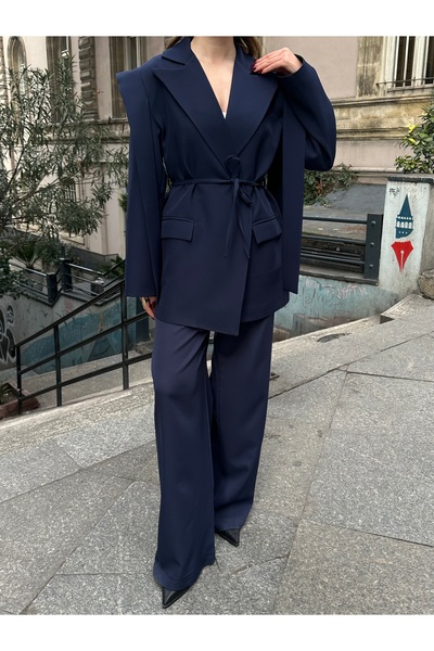 VOLT CLOTHİNG Női kötélkötésű váll részletesen bélelt blézer dzseki