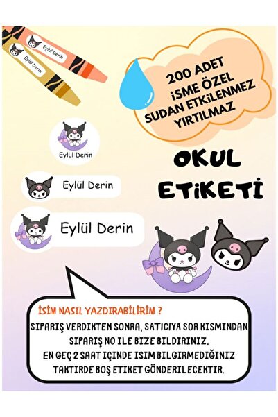 EyER Shoping Kuromi školska oznaka, olovka, sveska, prilagođena oznaka za pis...