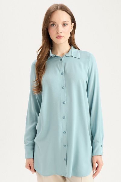 DeFacto Normale Passform, einfache, einfarbige Langarm-Shirt-Tunika Z3538AZ25SP