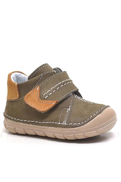 Rakerplus Popeye Genuine Leather Unisex Baby First Step Shoes - Khaki