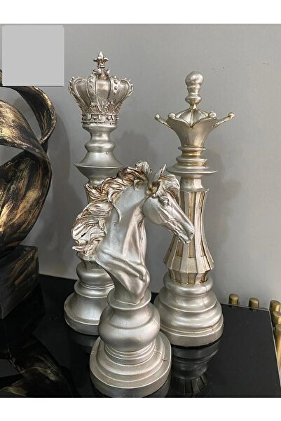 MD STORE 3'lü Set Dekoratif Ve Şık Satranç Biblo Takımı